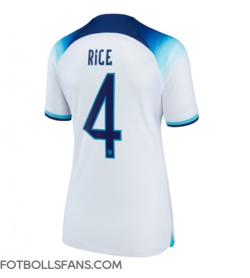 England Declan Rice #4 Replika Hemmatröja Damer VM 2022 Kortärmad